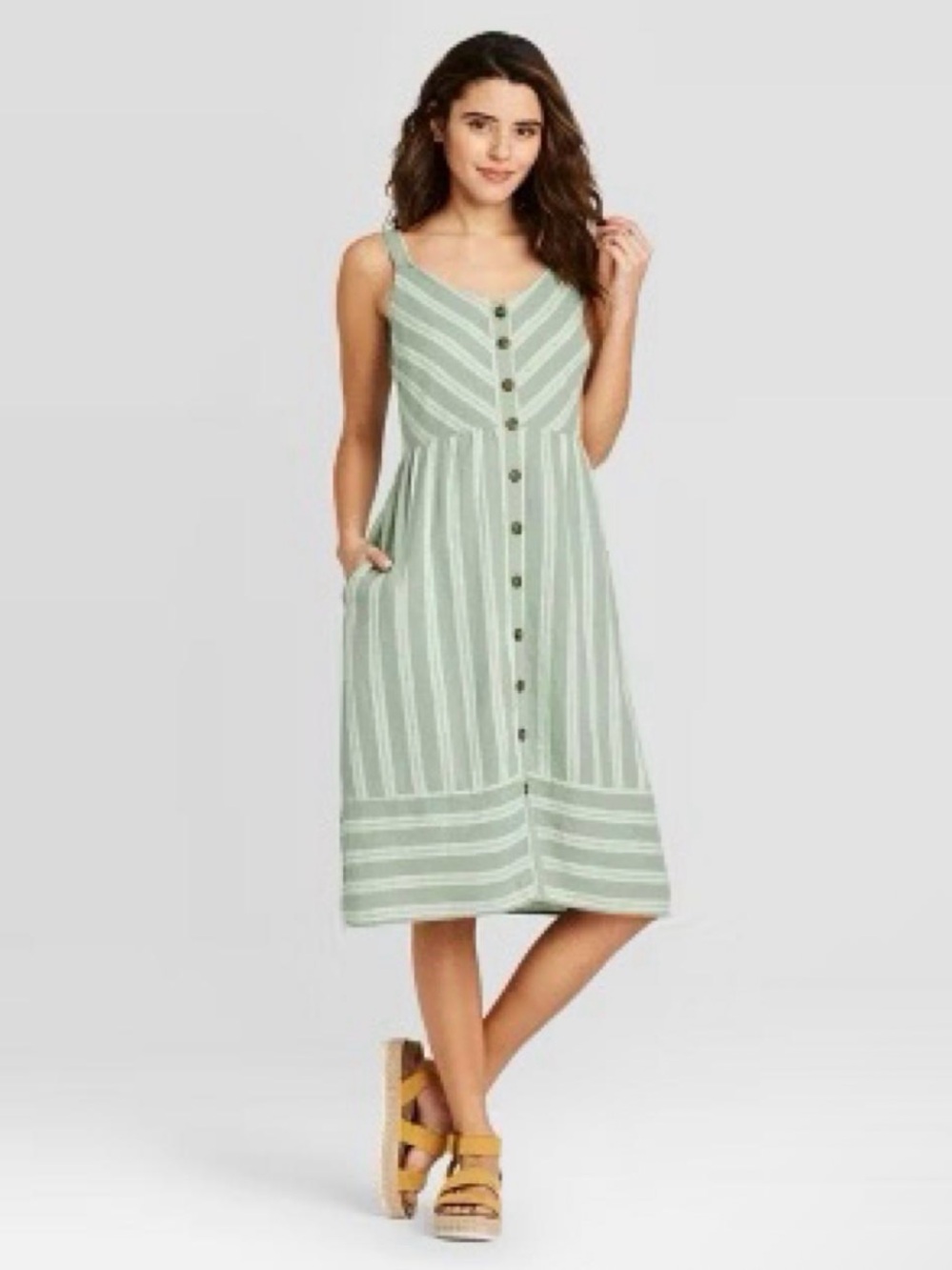 Universal Thread green and white striped midi - Picture 5 of 5